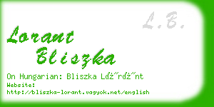 lorant bliszka business card